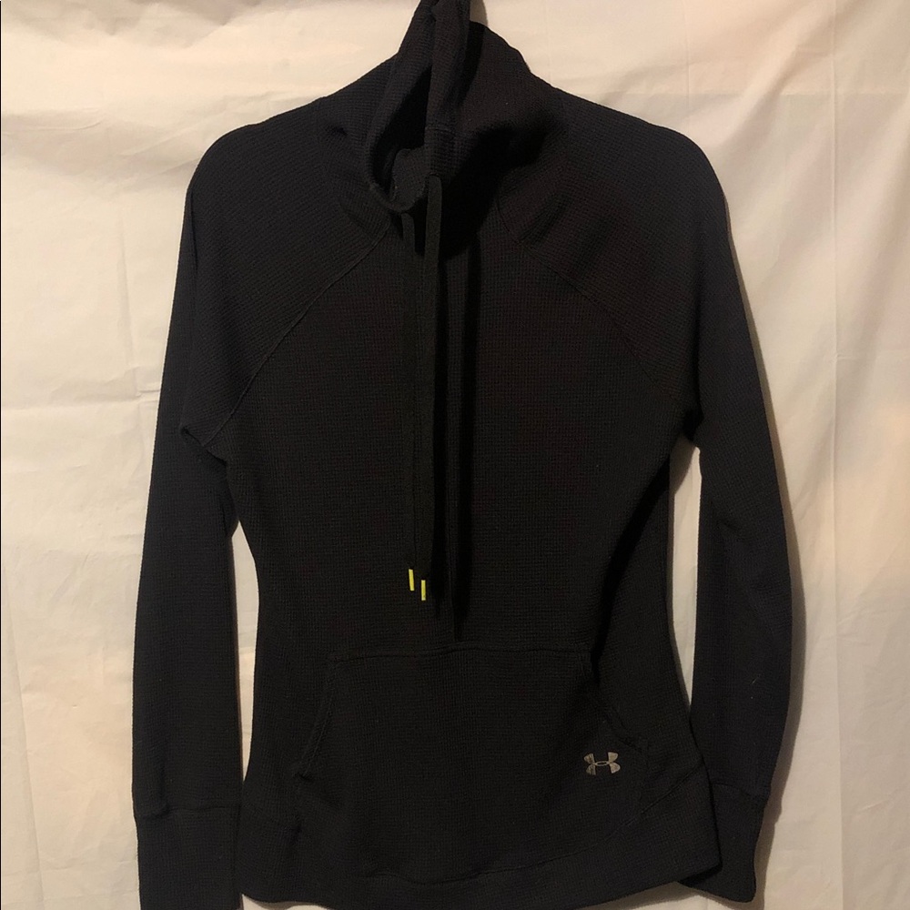 Under Armour Black Waffle Funnel Neck with Logo